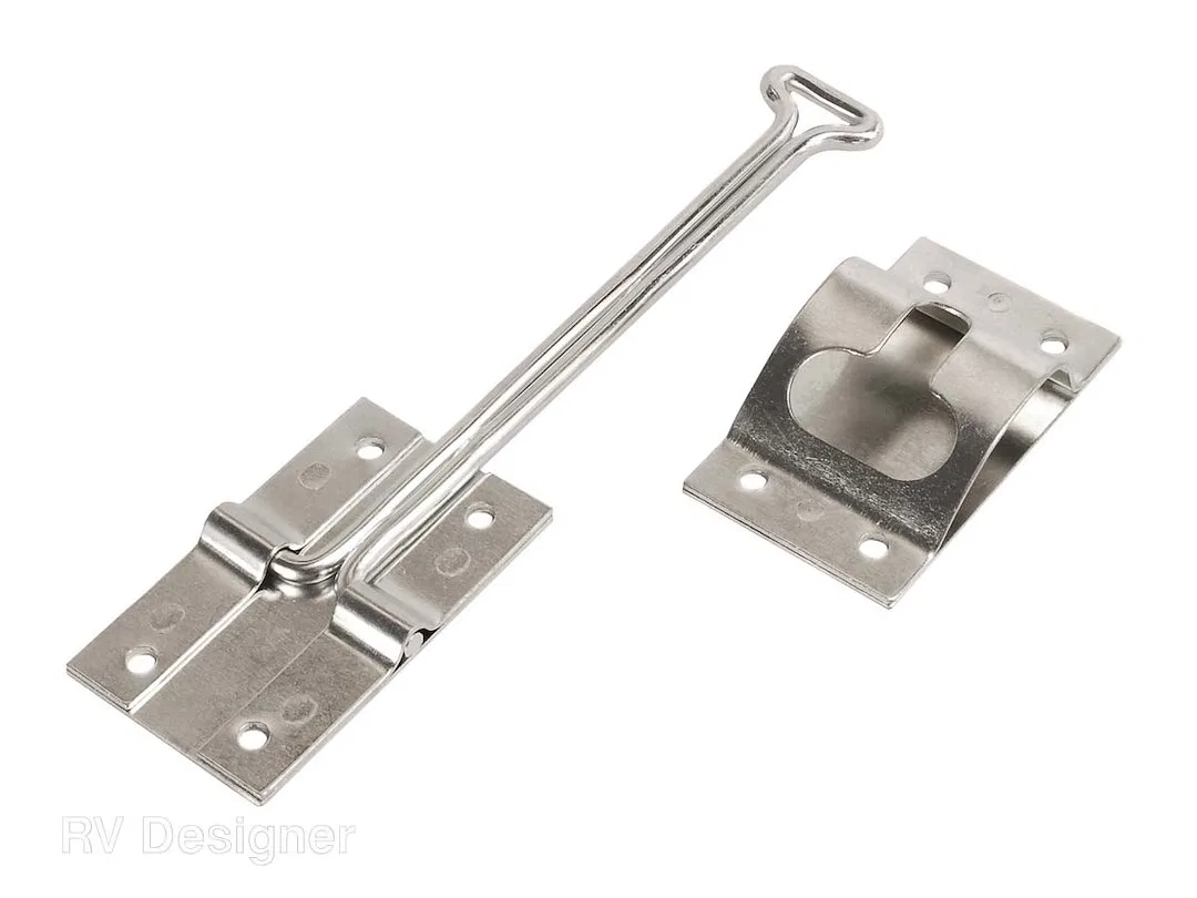 E226 – RV DESIGNER Door Holder, For Keeping RV Doors Open Self Closing T-Style 6 Inch Length Stainless Steel Single W...